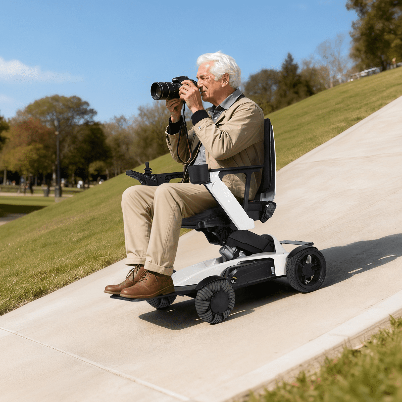 Tivaro Electric Wheelchair for Adults, Foldable Power Chair, Lift Seat, White-S12 | Powered Lift Seat, Remote Control, Dual Motor, 360 Joystick, Foldable Power Wheelchair for Seniors, Indoor Outdoor