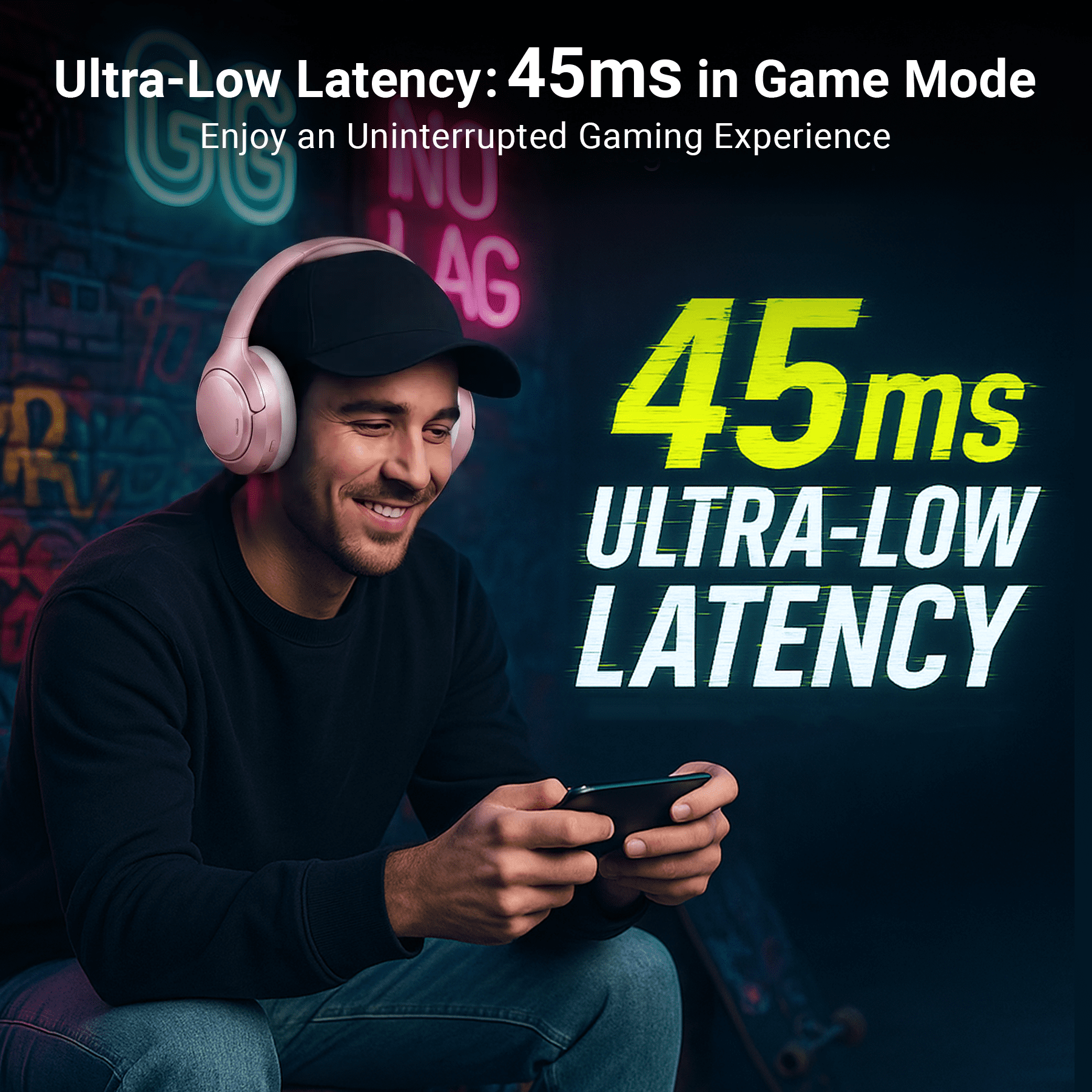 Hybrid Active Noise Cancelling Headphones,-50dB Wireless Bluetooth Headphones with Hi-Res Audio,120H Playtime Over Ear Bluetooth Headphones with 6 ENC Clear Mic,ANC Headphone for Travel Home Office