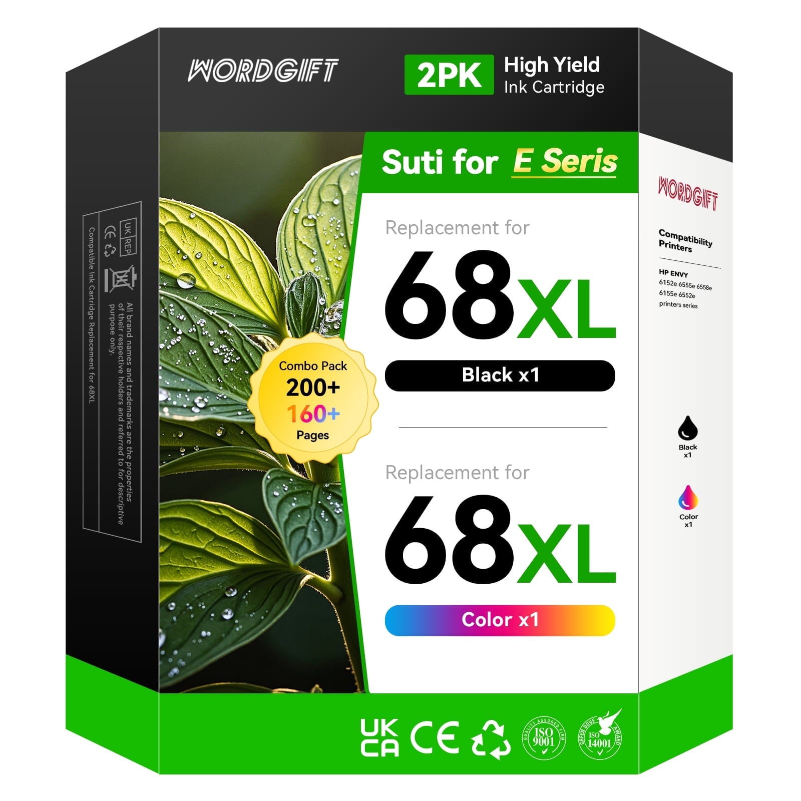 68 Ink Cartridges for HP 68 Ink Cartridges Black and Tri-Color for HP 68 Ink Compatible for HP Printer Ink （2-Pack ）
