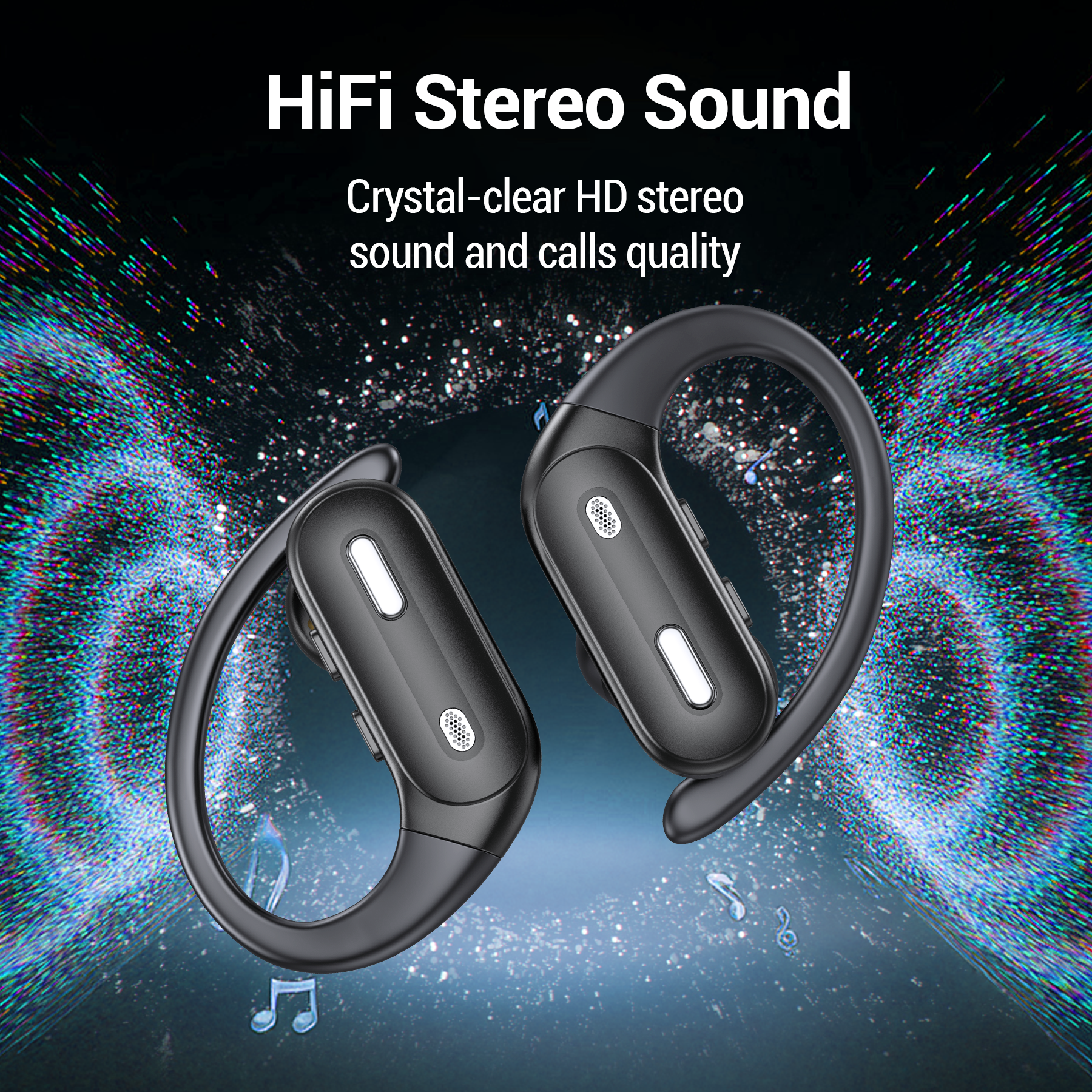 VEAT00L Active Noise Cancelling Ear Buds Wireless Earbuds 75H Playtime Bluetooth Headphones with LED Display Case, Deep Bass Fitness Earphones Gym Running Workout, IP7 Over Earbuds with Earhook