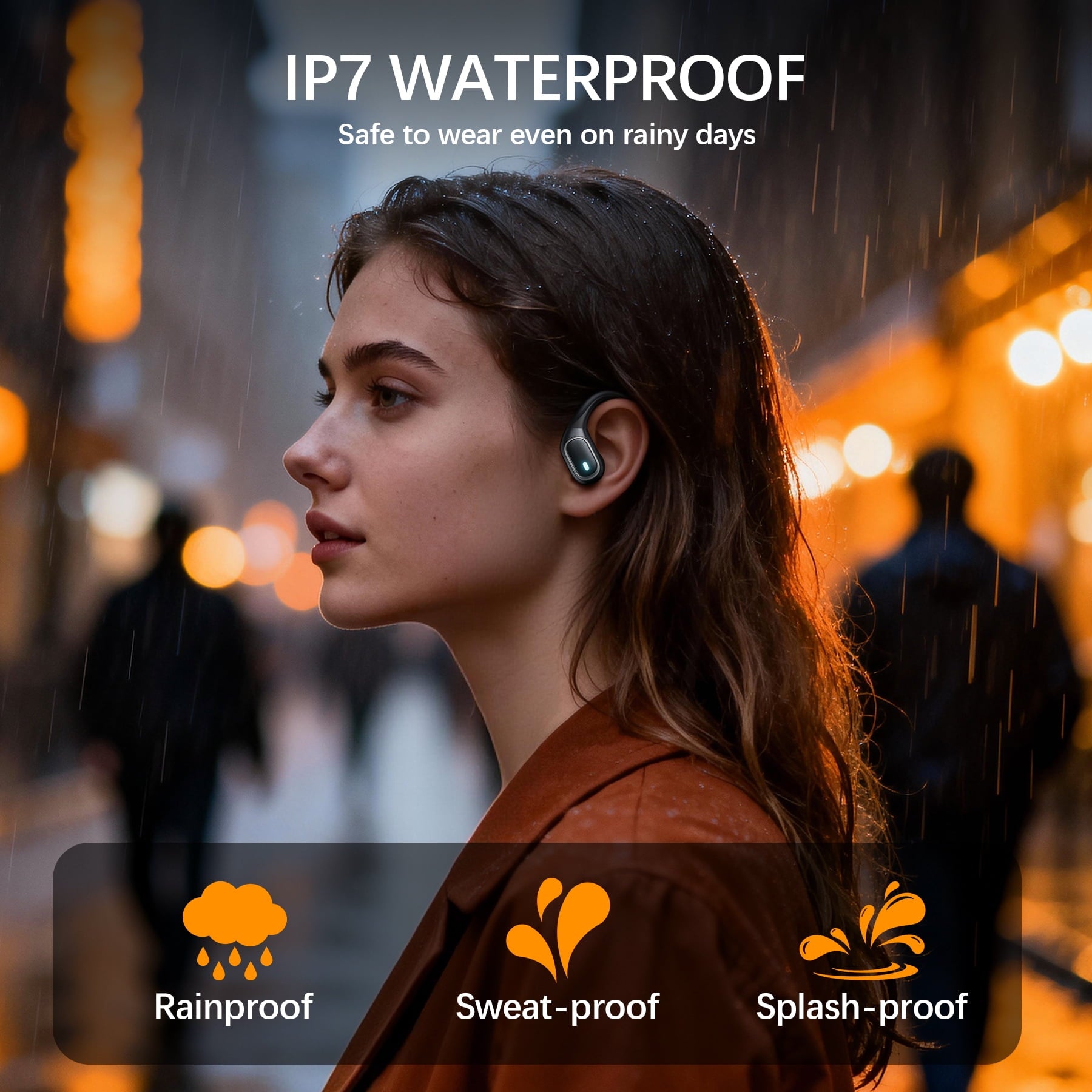 Wireless Earbuds Bluetooth Headphones 80Hrs Playback Sport Ear Buds with Earhook LED Display Charging Case IPX7 Waterproof Earbud Deep Bass Running Earphones for iOS Android Cellphone