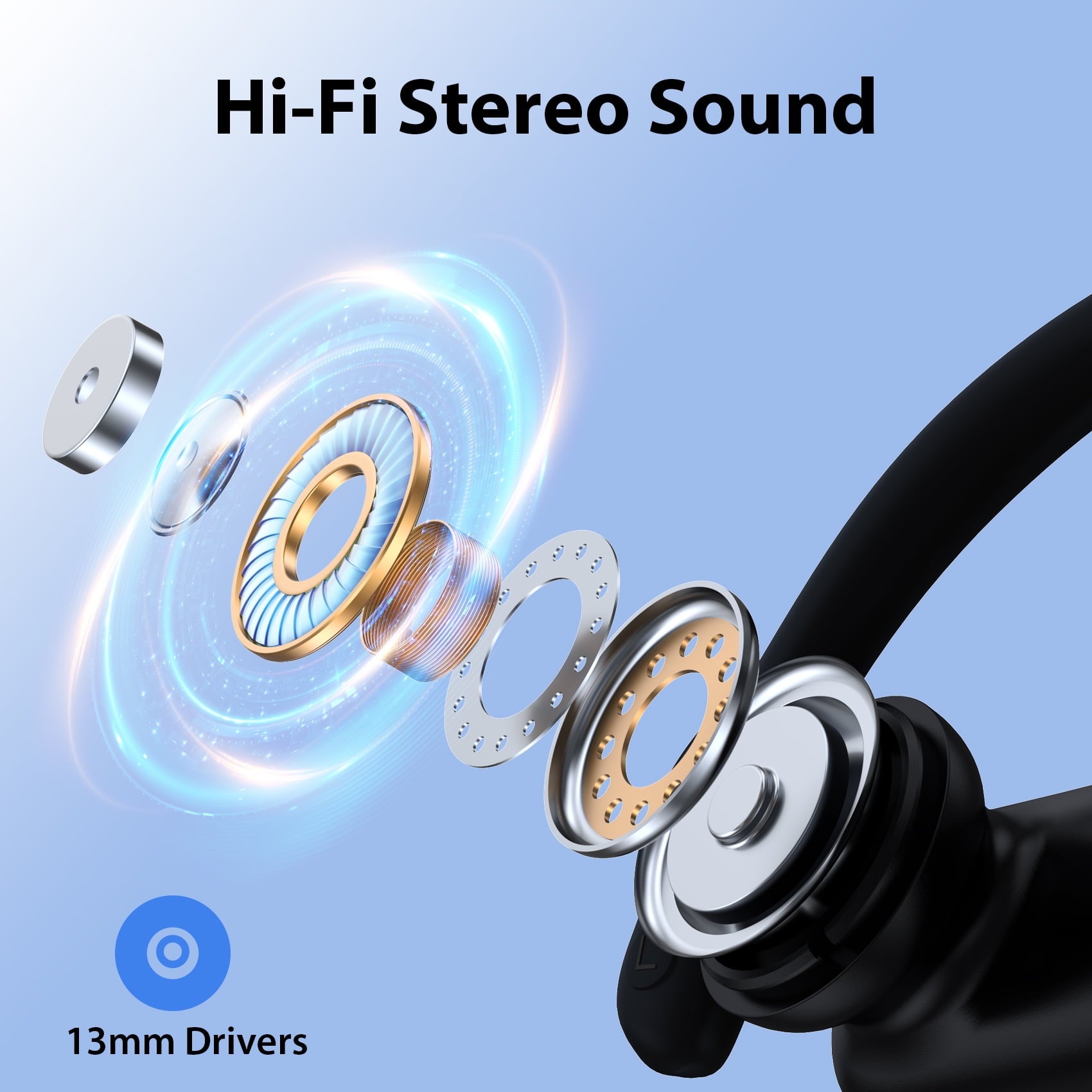VEAT00L Wireless Earbuds Bluetooth Headphone Sport, Bluetooth 5.4 Earbud, 72Hrs Earphone with Earhook, Noise Cancelling Mic, IP7 Waterproof Headset for Workout/Running