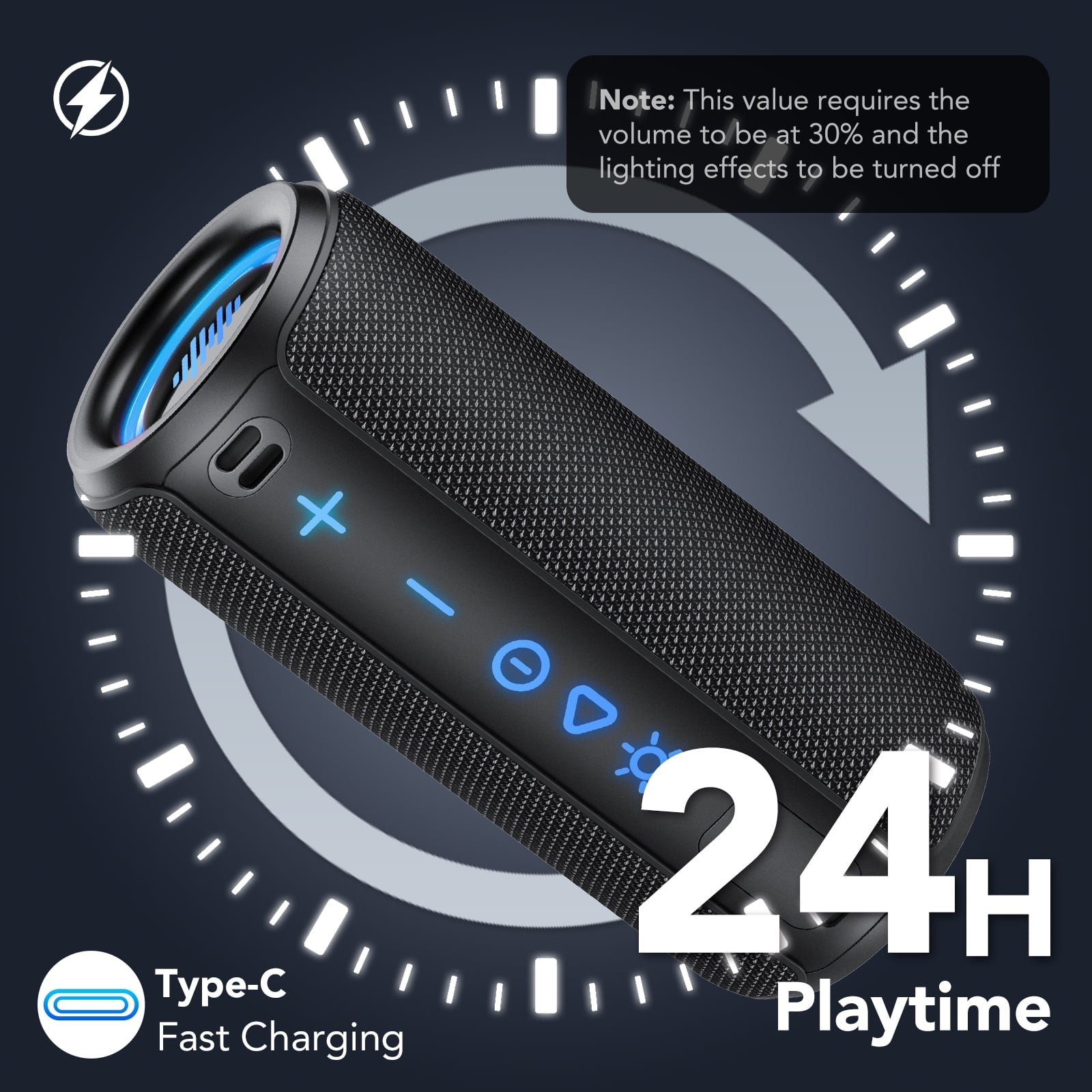 Portable Bluetooth Speaker, 30W Super Loud Bluetooth 5.4 Speaker Wireless, Boost Bass 3.0, 30H Playtime, 8 RGB Modes, IPX7 Waterproof Speaker, TWS Pairing, for Outdoor/Home/Party, Gift Ideas